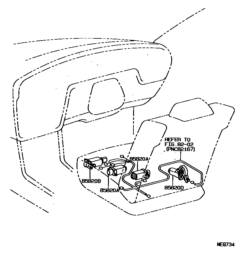 Toyota CAMRY 座椅电机和座椅加热器 EPC diagram — MEQ734
