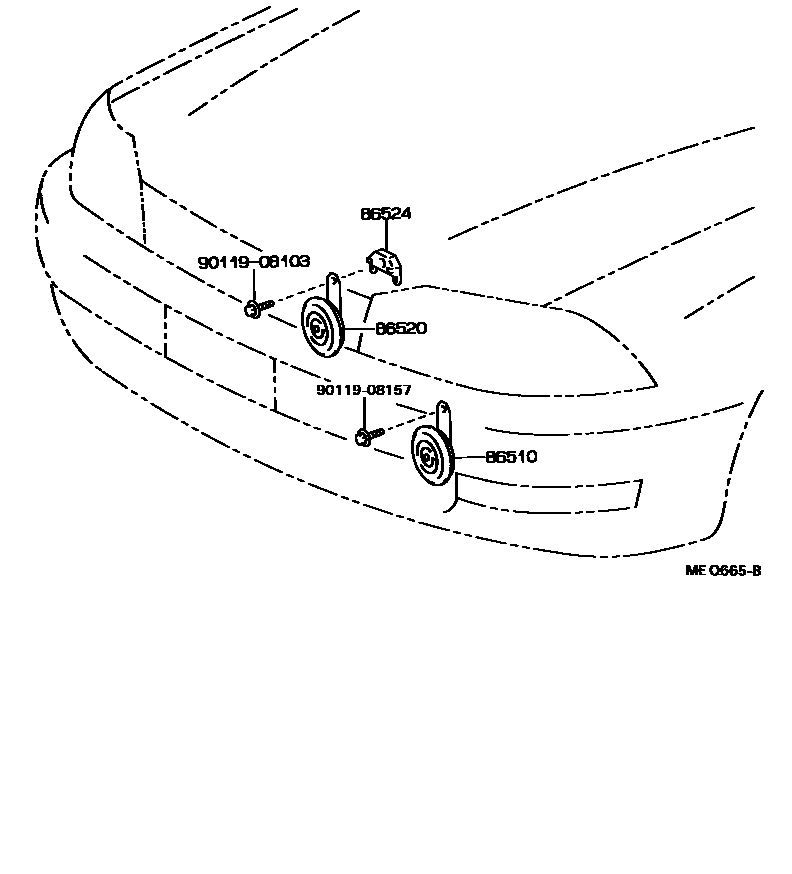 Toyota CAMRY 喇叭 EPC diagram — MEQ665B