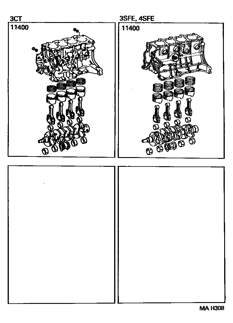 Toyota CAMRY Short Block Assembly EPC diagram — MAH308