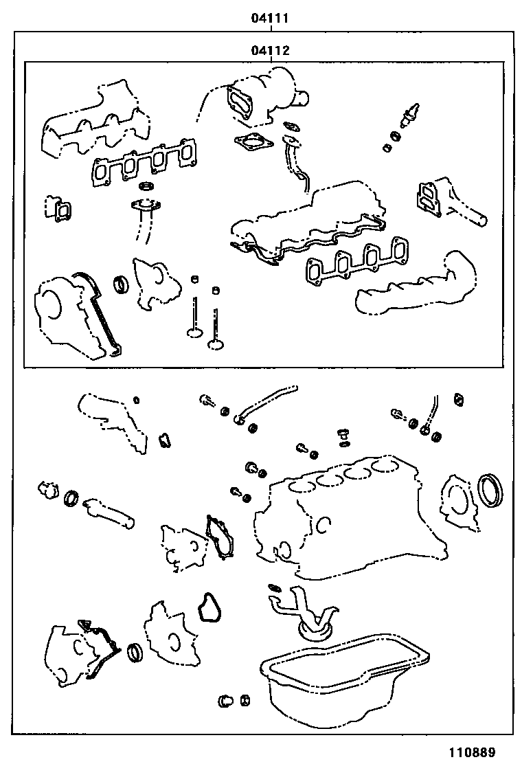 Toyota CAMRY Engine Overhaul Gasket Kit EPC diagram — 110889