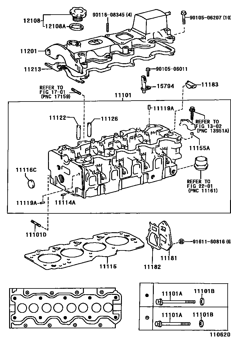 Toyota CAMRY Cylinder Head EPC diagram — 110620