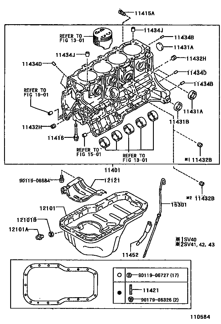 Toyota CAMRY Cylinder Block EPC diagram — 110584