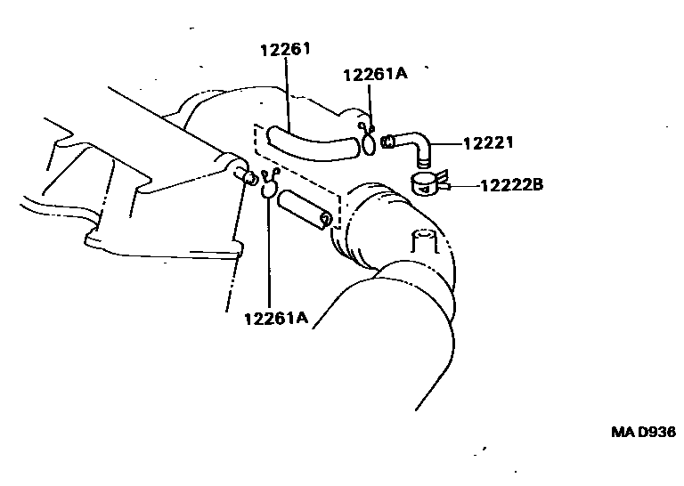 Toyota CAMRY Ventilation Hose EPC diagram — MAD936