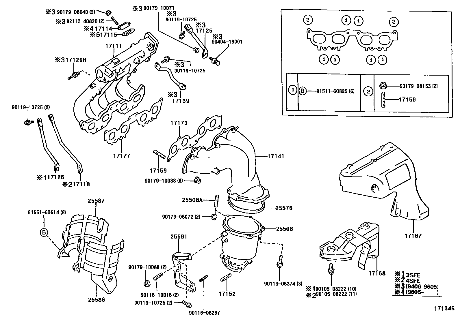 Toyota CAMRY Manifold EPC diagram — 171346