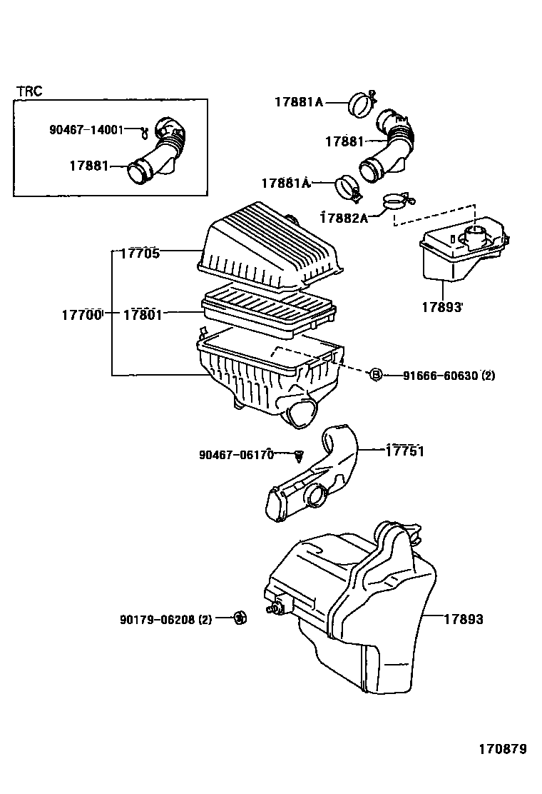 Toyota CAMRY Air Cleaner EPC diagram — 170879