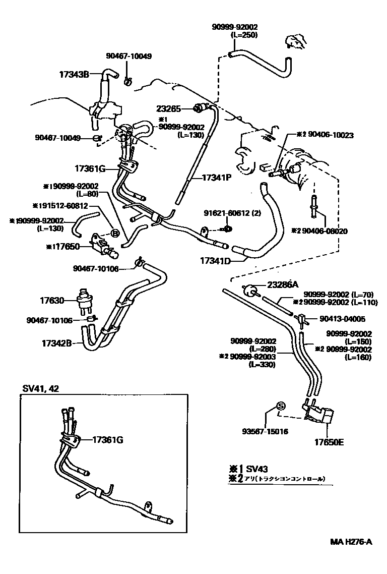 Toyota CAMRY vacuum tube EPC diagram — MAH276A