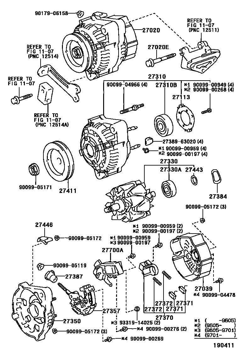 Toyota CAMRY Alternator EPC diagram — 190411