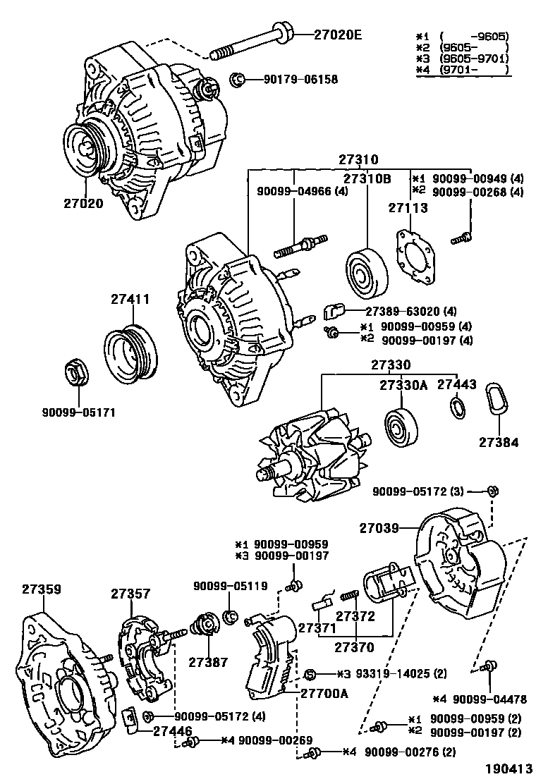 Toyota CAMRY Alternator EPC diagram — 190413