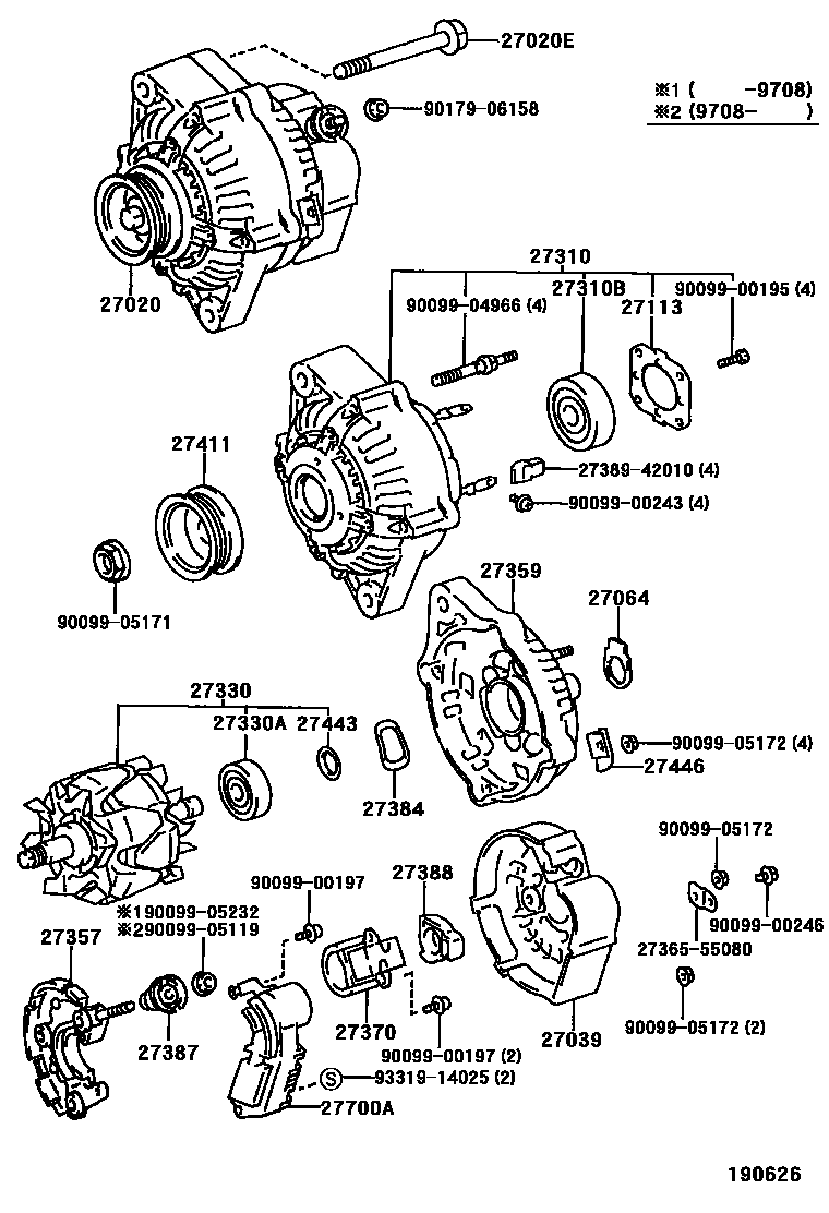 Toyota CAMRY Alternator EPC diagram — 190626