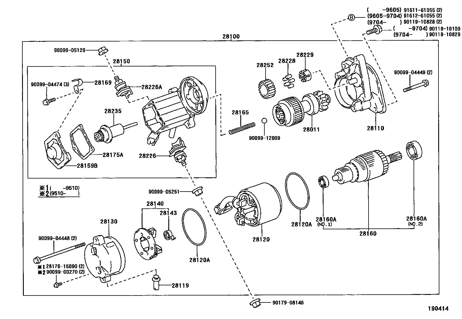 Toyota CAMRY 起动机 EPC diagram — 190414
