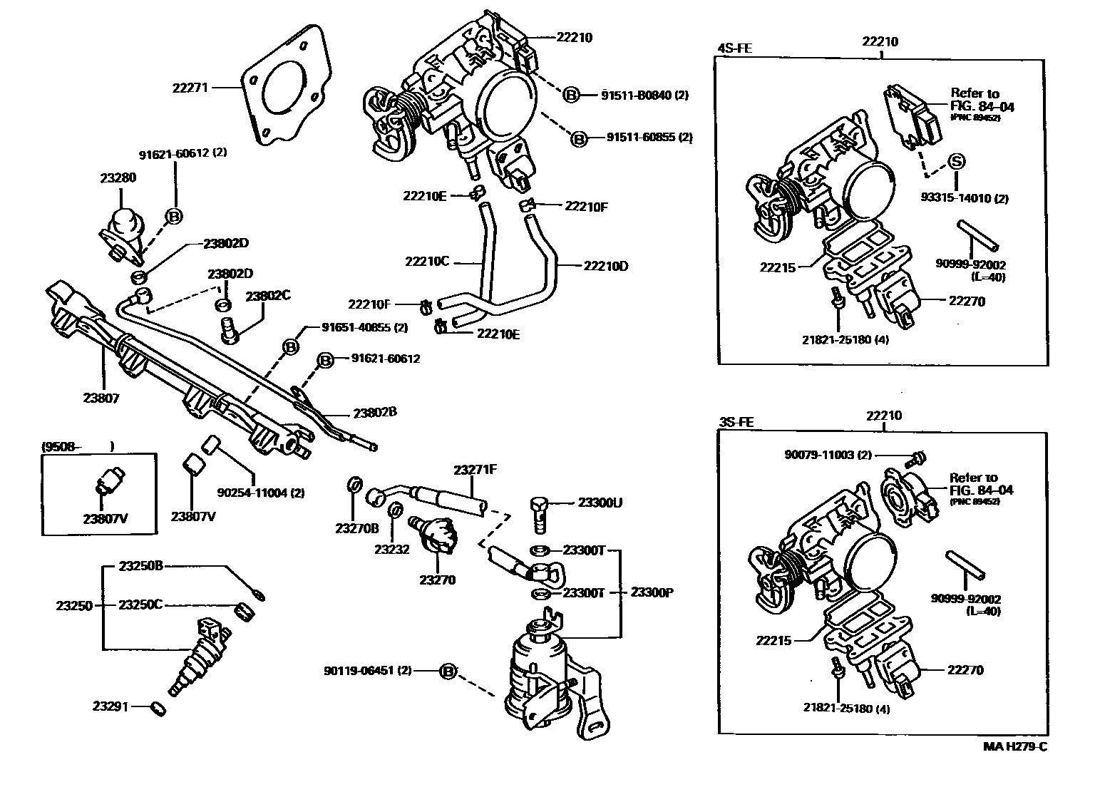 Toyota CAMRY 燃油喷射系统 EPC diagram — MAH279C