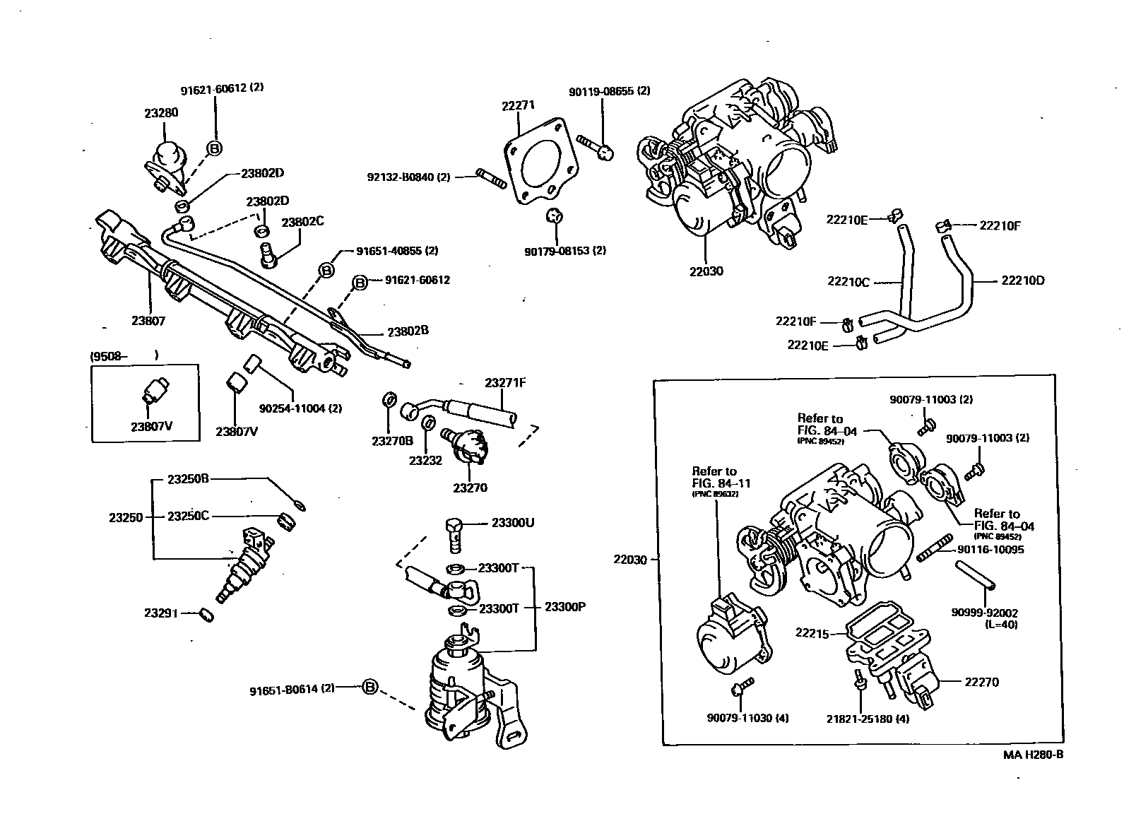 Toyota CAMRY 燃油喷射系统 EPC diagram — MAH280B
