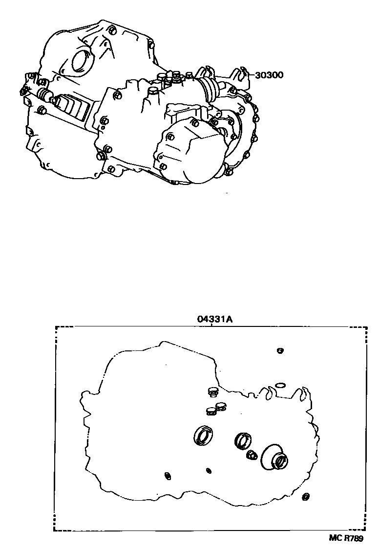 Toyota CAMRY 传动桥或变速器总成和衬垫组件(MTM) EPC diagram — MCR789