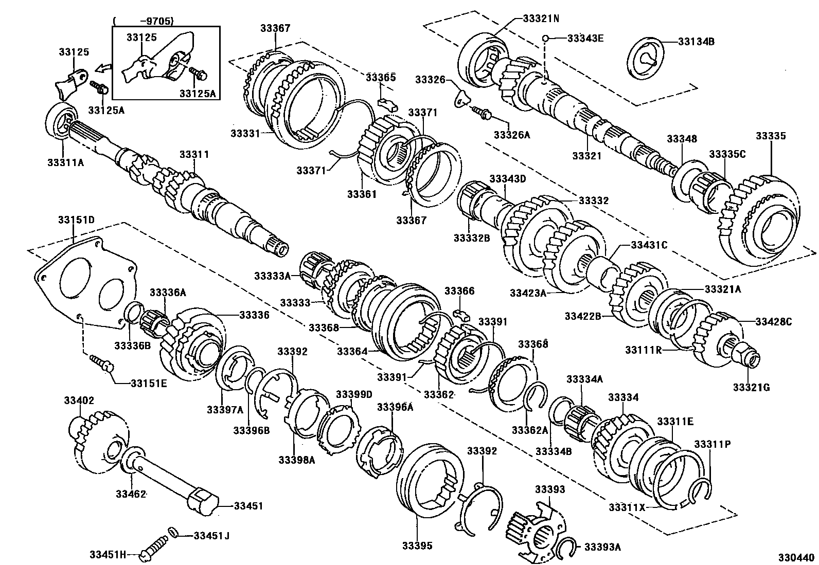 Toyota CAMRY 变速器齿轮(MTM) EPC diagram — 330440