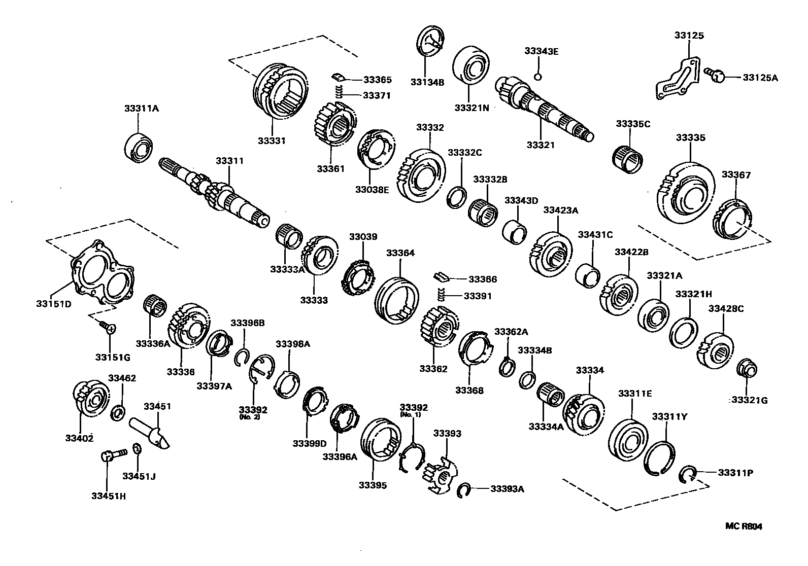 Toyota CAMRY 变速器齿轮(MTM) EPC diagram — MCR804