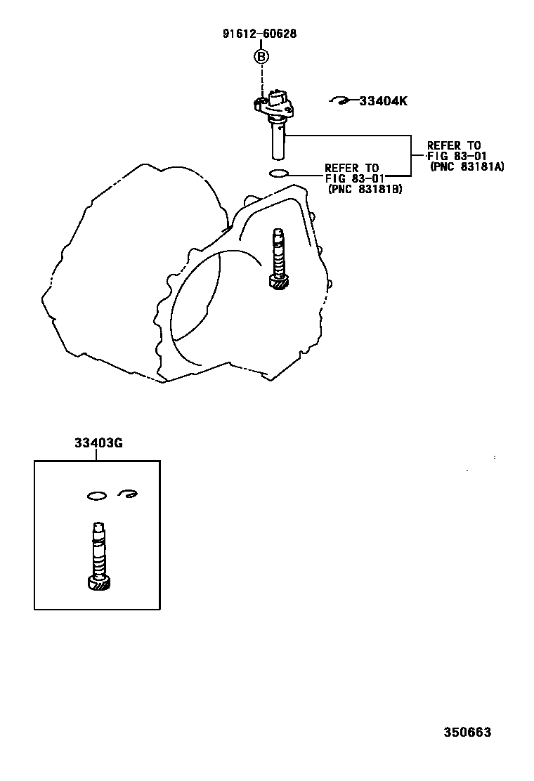 Toyota CAMRY 速度表从动齿轮(ATM) EPC diagram — 350663