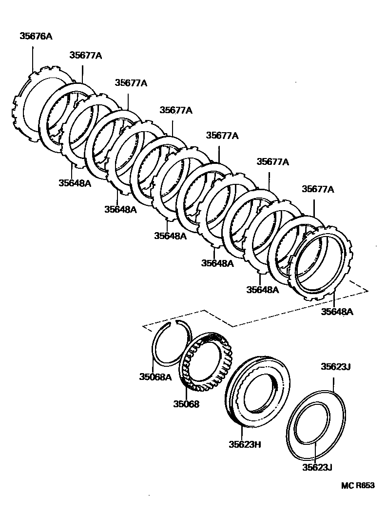 Toyota CAMRY 3号制动器、一档和倒档制动器(ATM) EPC diagram — MCR653