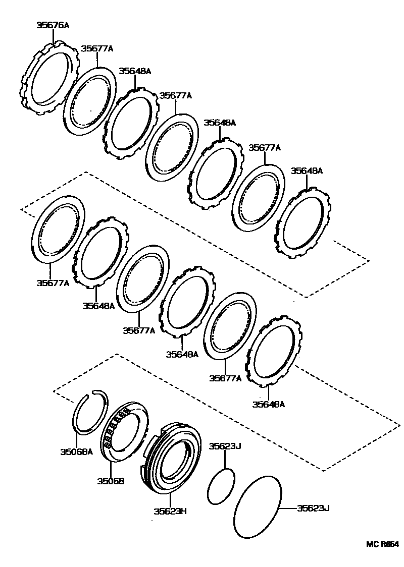 Toyota CAMRY 3号制动器、一档和倒档制动器(ATM) EPC diagram — MCR654