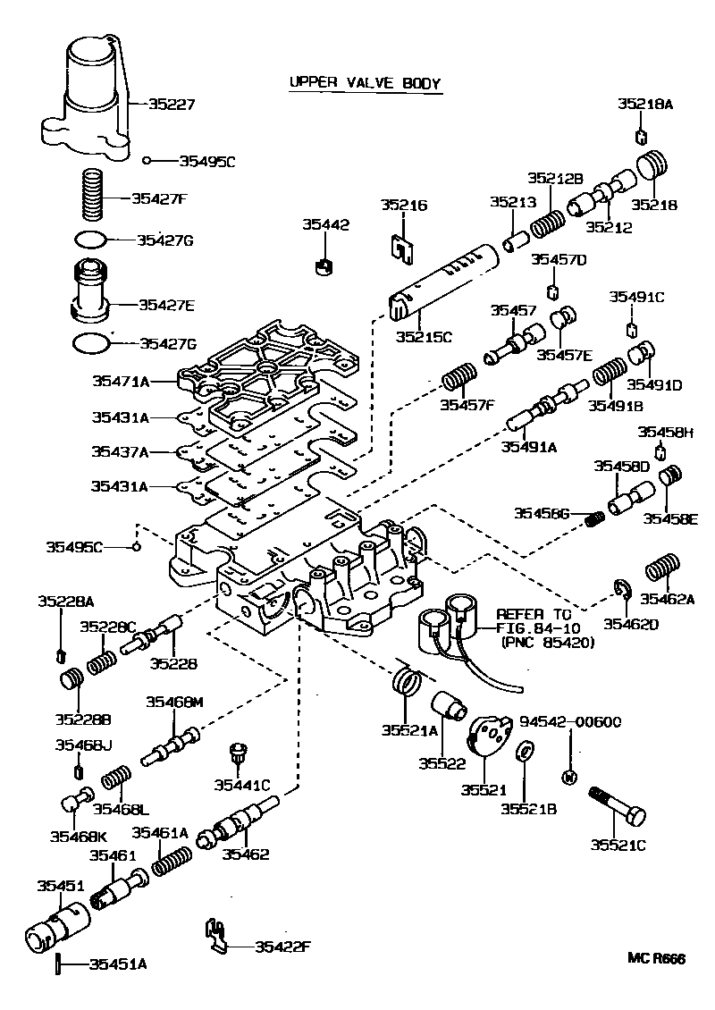 Toyota CAMRY 阀体和滤油网(ATM) EPC diagram — MCR666