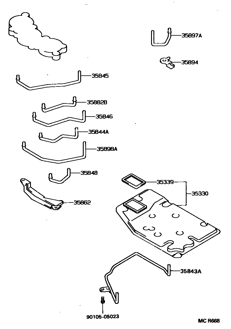 Toyota CAMRY 阀体和滤油网(ATM) EPC diagram — MCR668