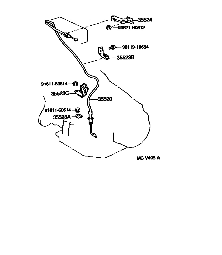 Toyota CAMRY 节气阀连杆和阀杆(ATM) EPC diagram — MCV495A