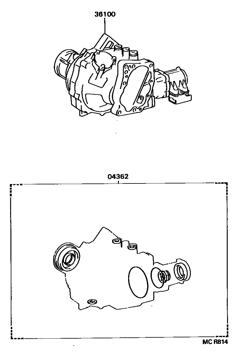 Toyota CAMRY Transfer Assembly & Gasket Kit EPC diagram — MCR814