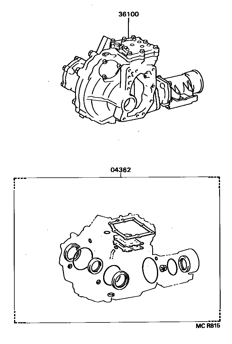 Toyota CAMRY Transfer Assembly & Gasket Kit EPC diagram — MCR815
