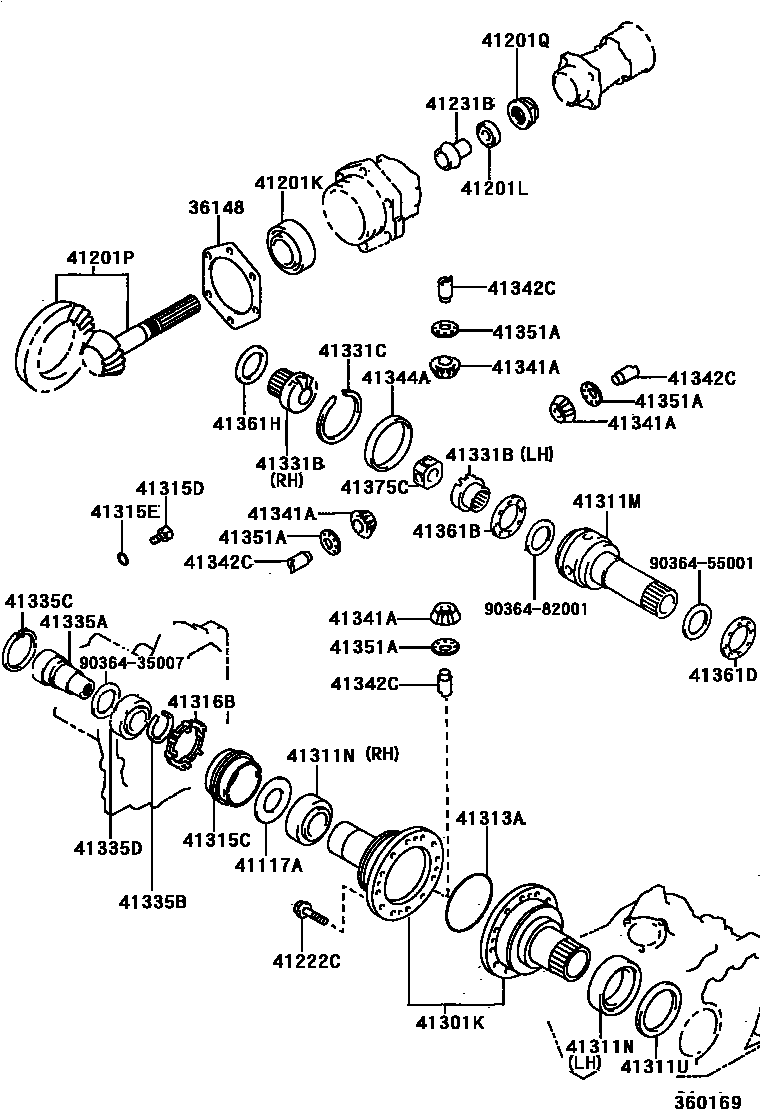 Toyota CAMRY Transfer Gear EPC diagram — 360169