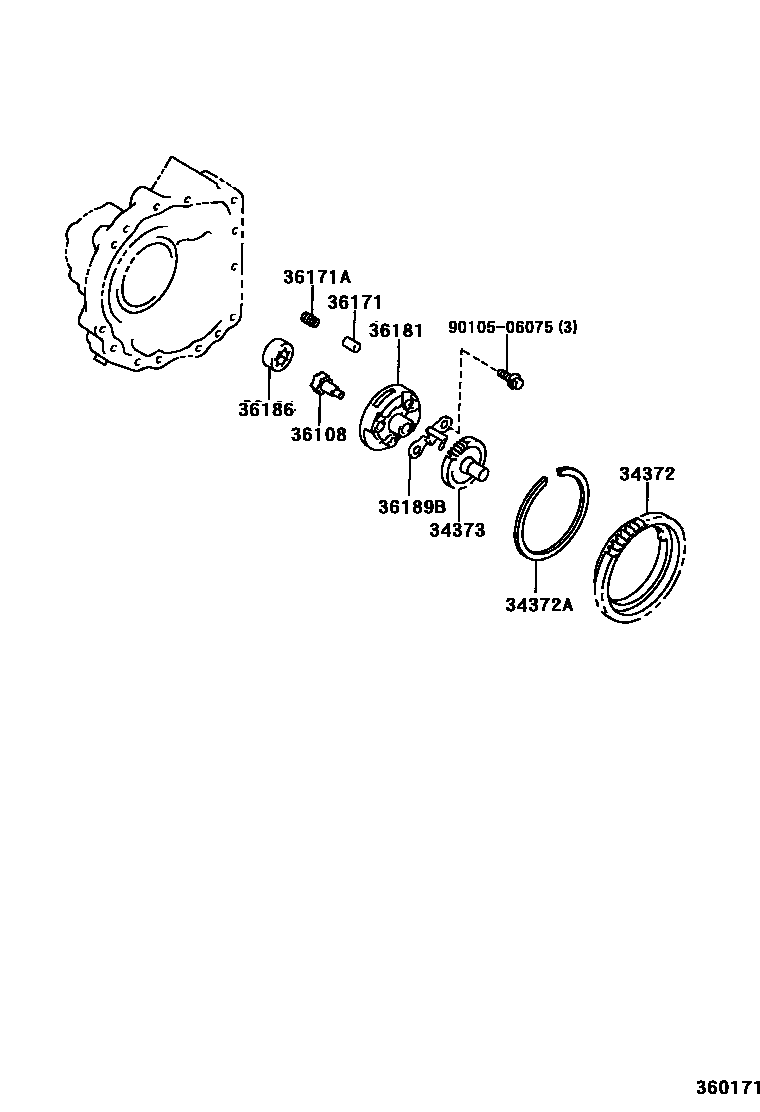 Toyota CAMRY 分动器油泵 EPC diagram — 360171