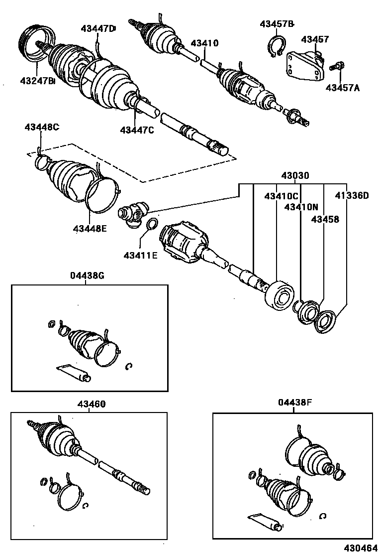 Toyota CAMRY Front Drive Shaft EPC diagram — 430464
