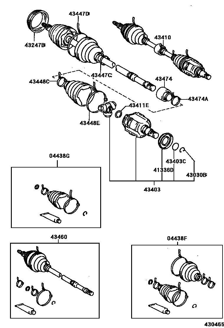 Toyota CAMRY Front Drive Shaft EPC diagram — 430465