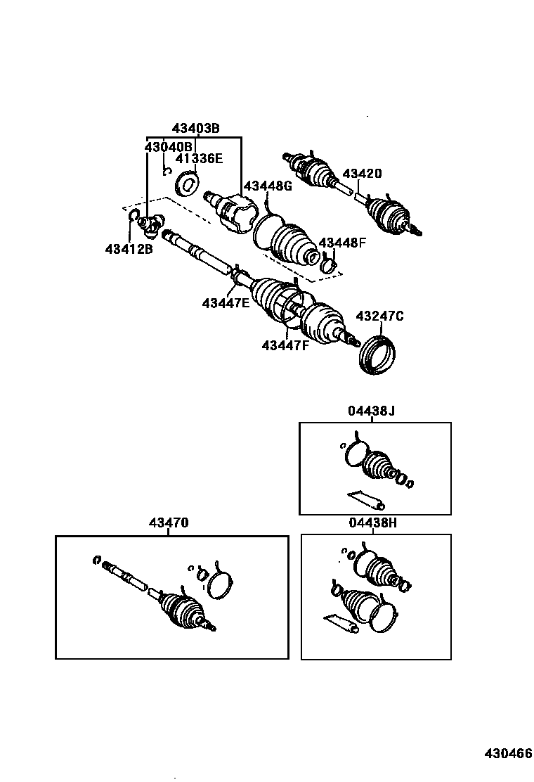 Toyota CAMRY Front Drive Shaft EPC diagram — 430466