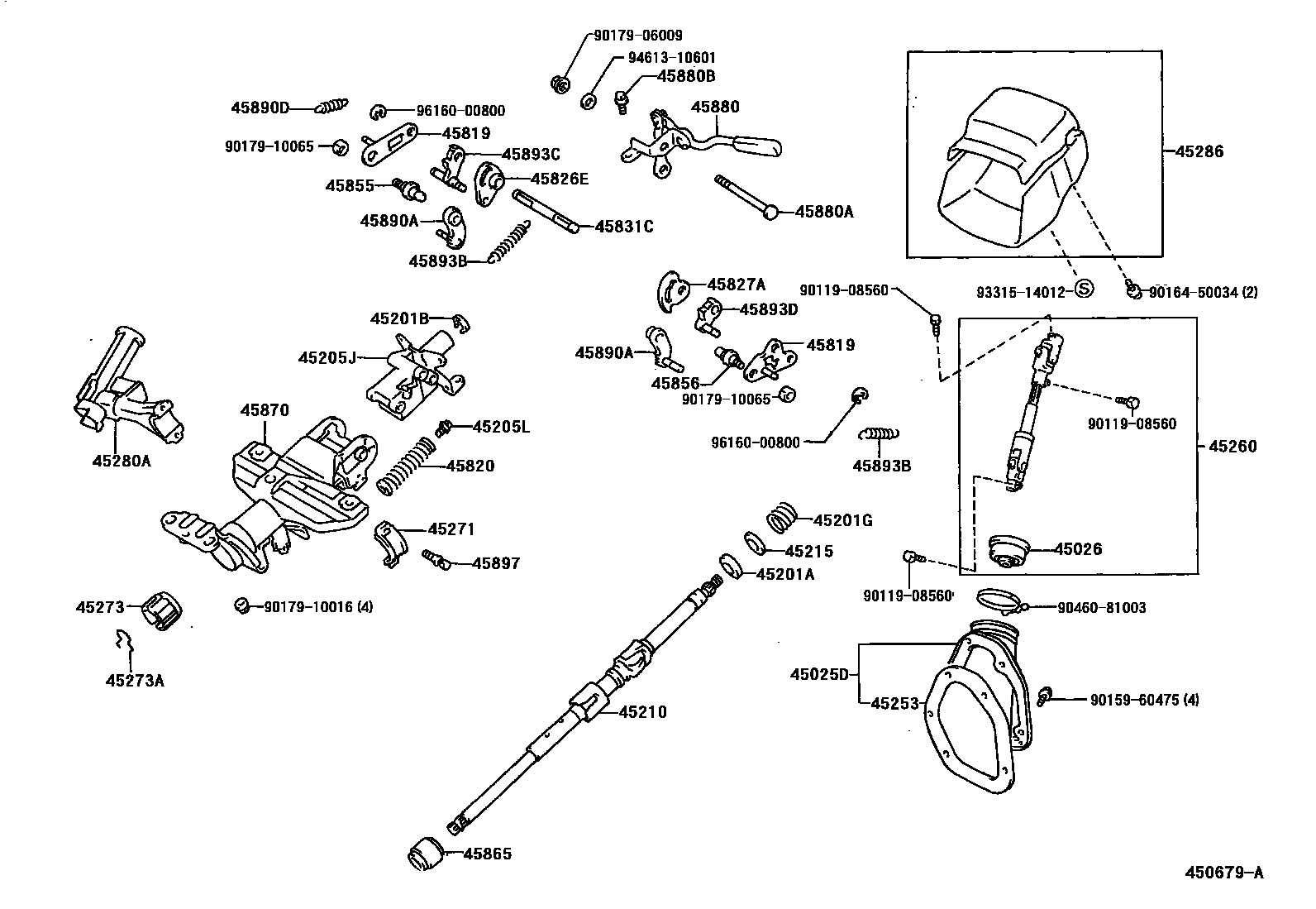 Toyota CAMRY Steering Column & Shaft EPC diagram — 450679A
