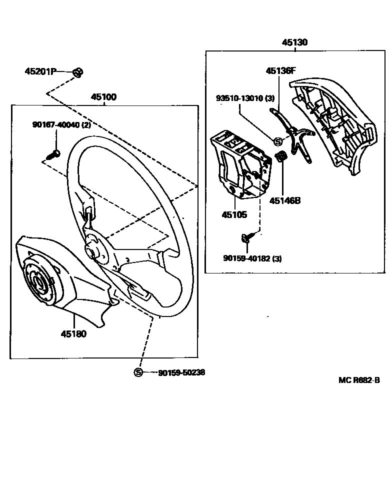 Toyota CAMRY Steering Wheel EPC diagram — MCR682B