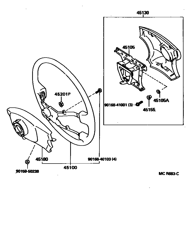 Toyota CAMRY Steering Wheel EPC diagram — MCR683C