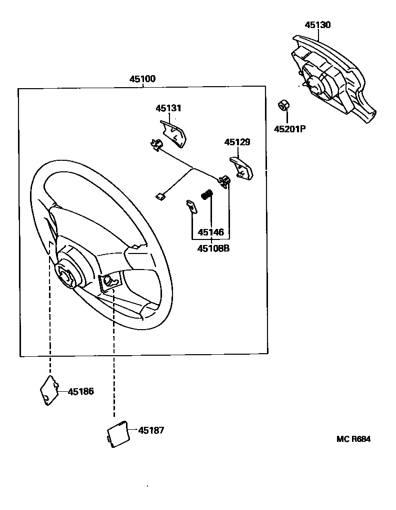 Toyota CAMRY Steering Wheel EPC diagram — MCR684