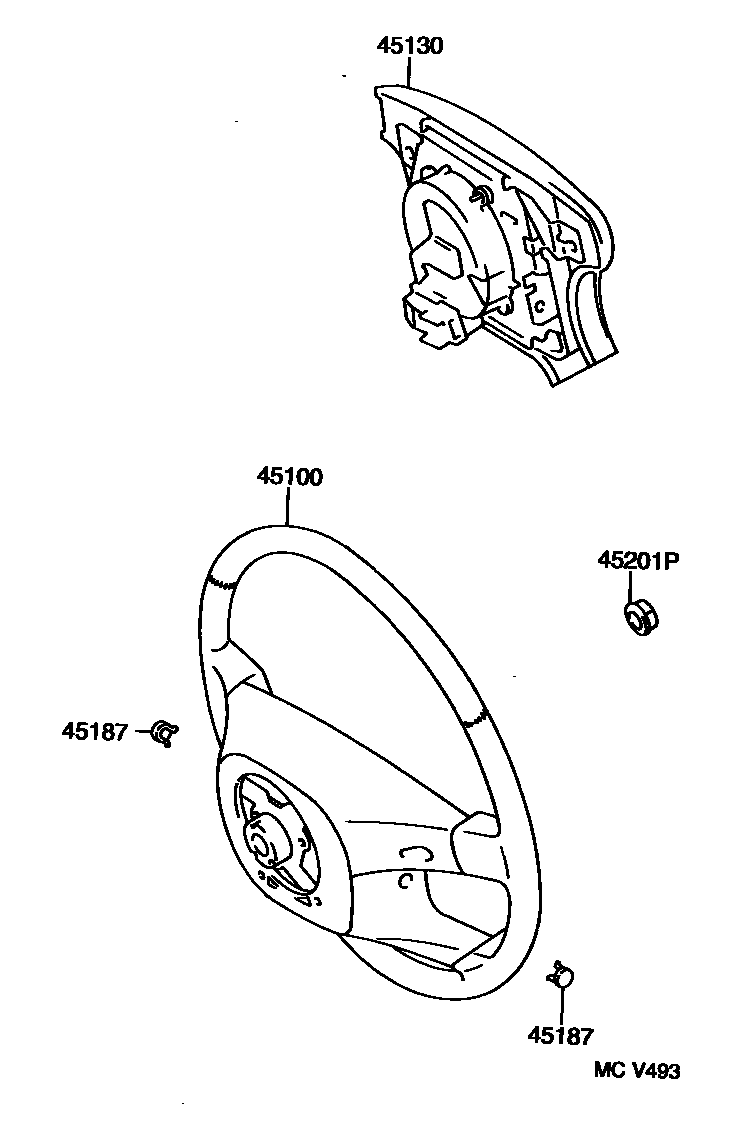 Toyota CAMRY Steering Wheel EPC diagram — MCV493