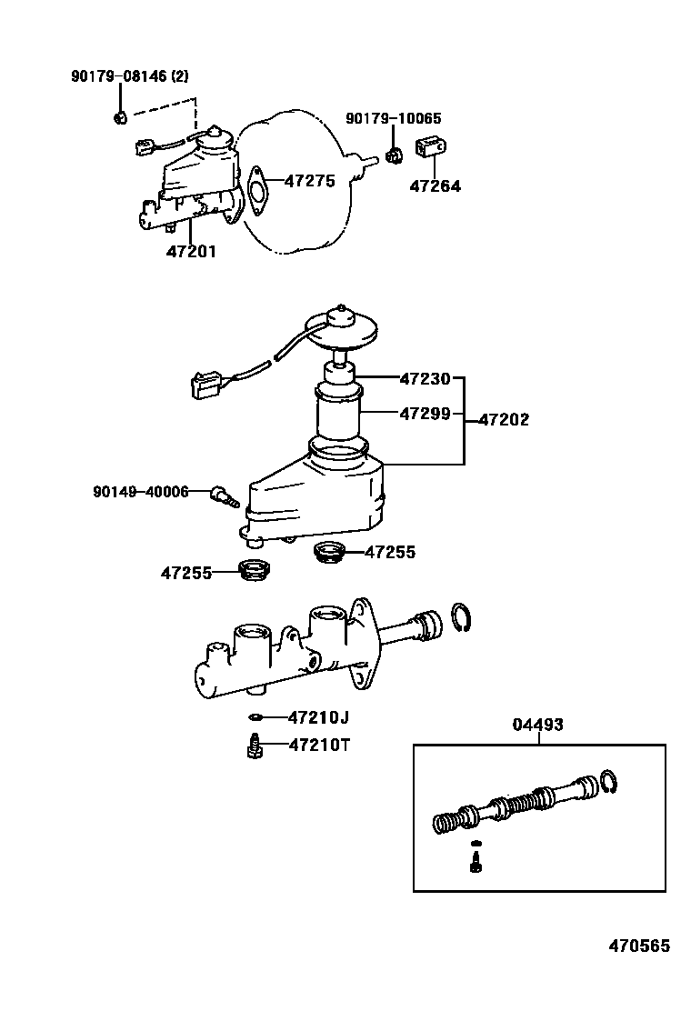 Toyota CAMRY 制动总泵 EPC diagram — 470565
