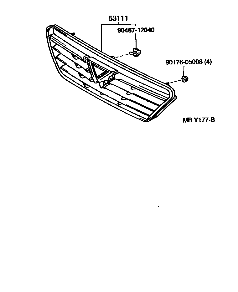 Toyota CAMRY radiator grille EPC diagram — MBY177B