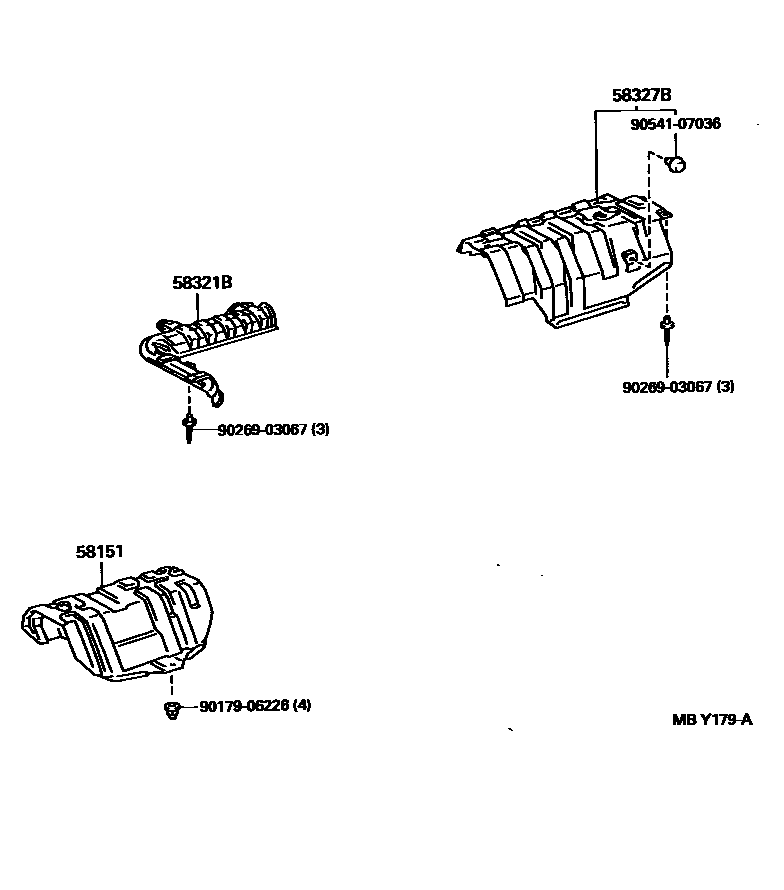 Toyota CAMRY 地板隔热垫 EPC diagram — MBY179A