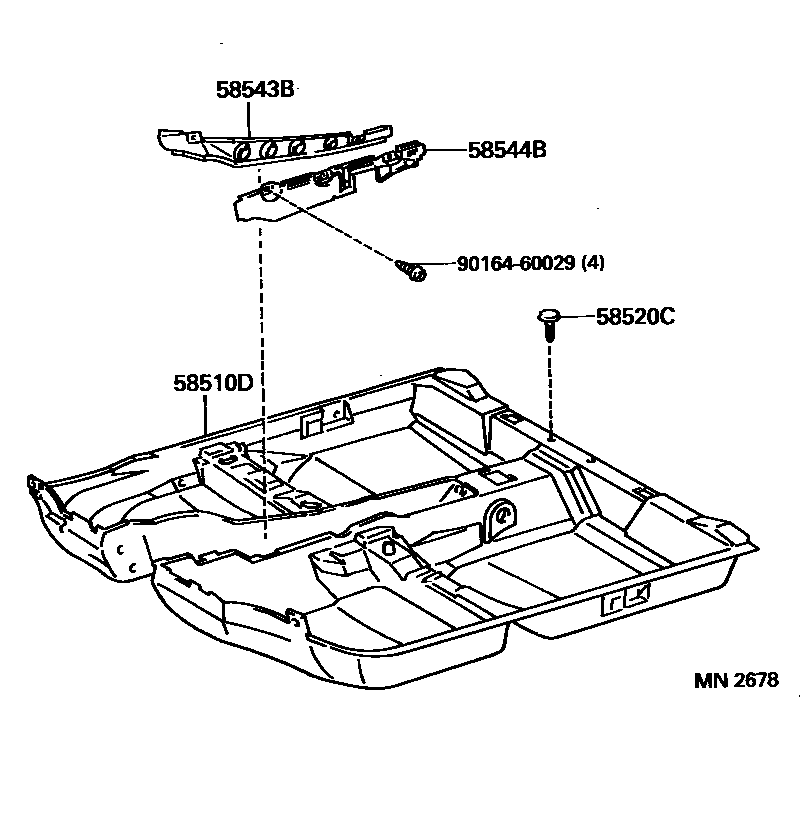 Toyota CAMRY 地板垫和地毯 EPC diagram — MN2678
