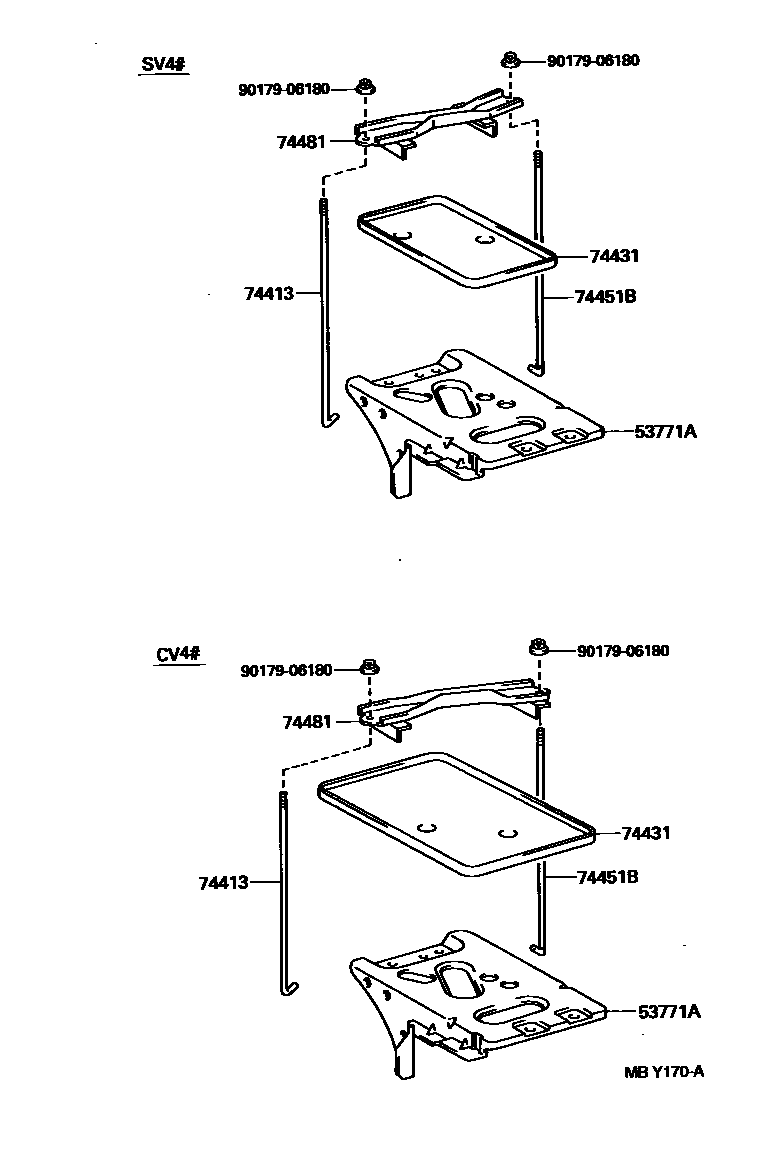 Toyota CAMRY battery holder EPC diagram — MBY170A