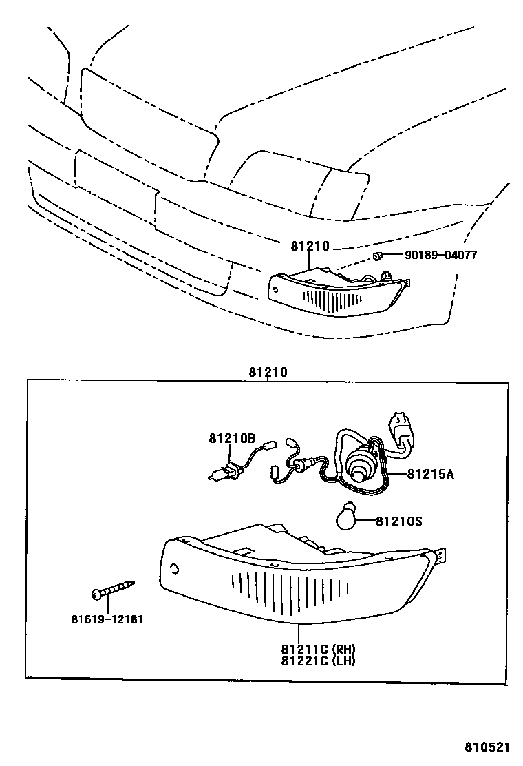 Toyota CAMRY Fog Lamp EPC diagram — 810521
