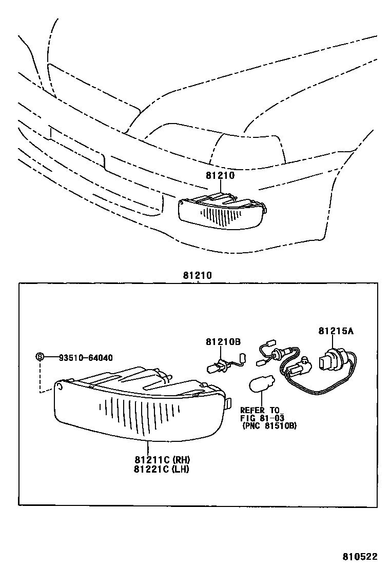 Toyota CAMRY Fog Lamp EPC diagram — 810522