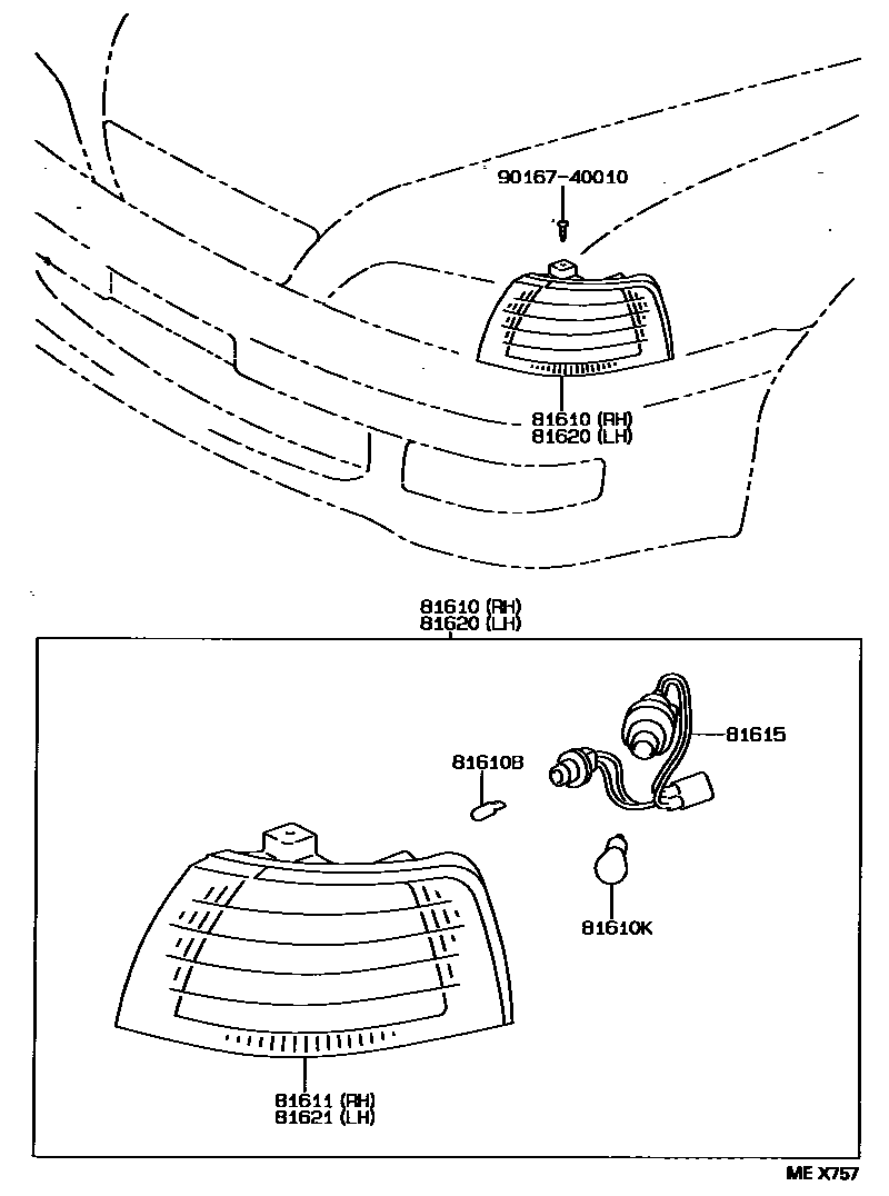 Toyota CAMRY 前示宽灯 EPC diagram — MEX757