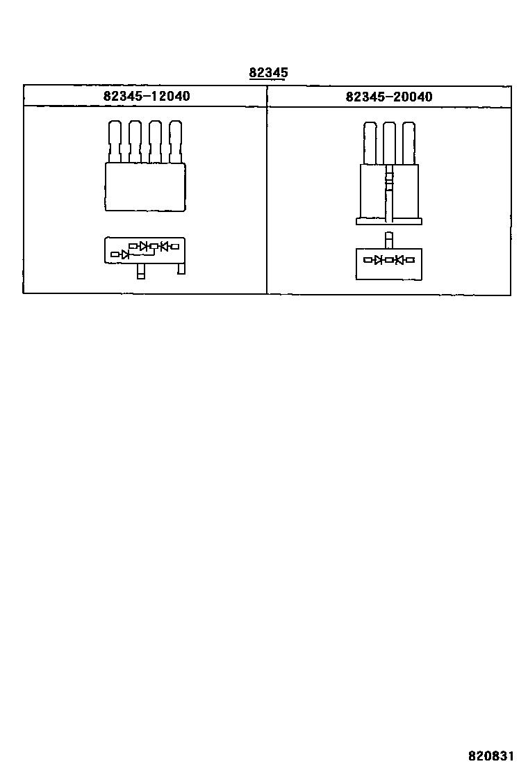 Toyota CAMRY 线束和卡夹 EPC diagram — 820831