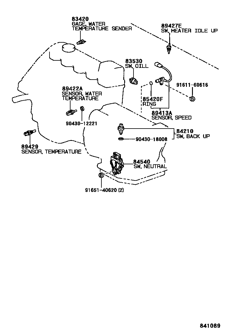 Toyota CAMRY 开关和继电器和ECU EPC diagram — 841089