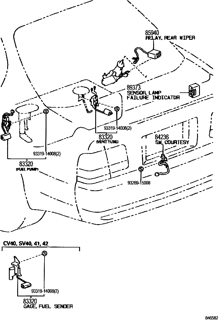 Toyota CAMRY 开关和继电器和ECU EPC diagram — 846582