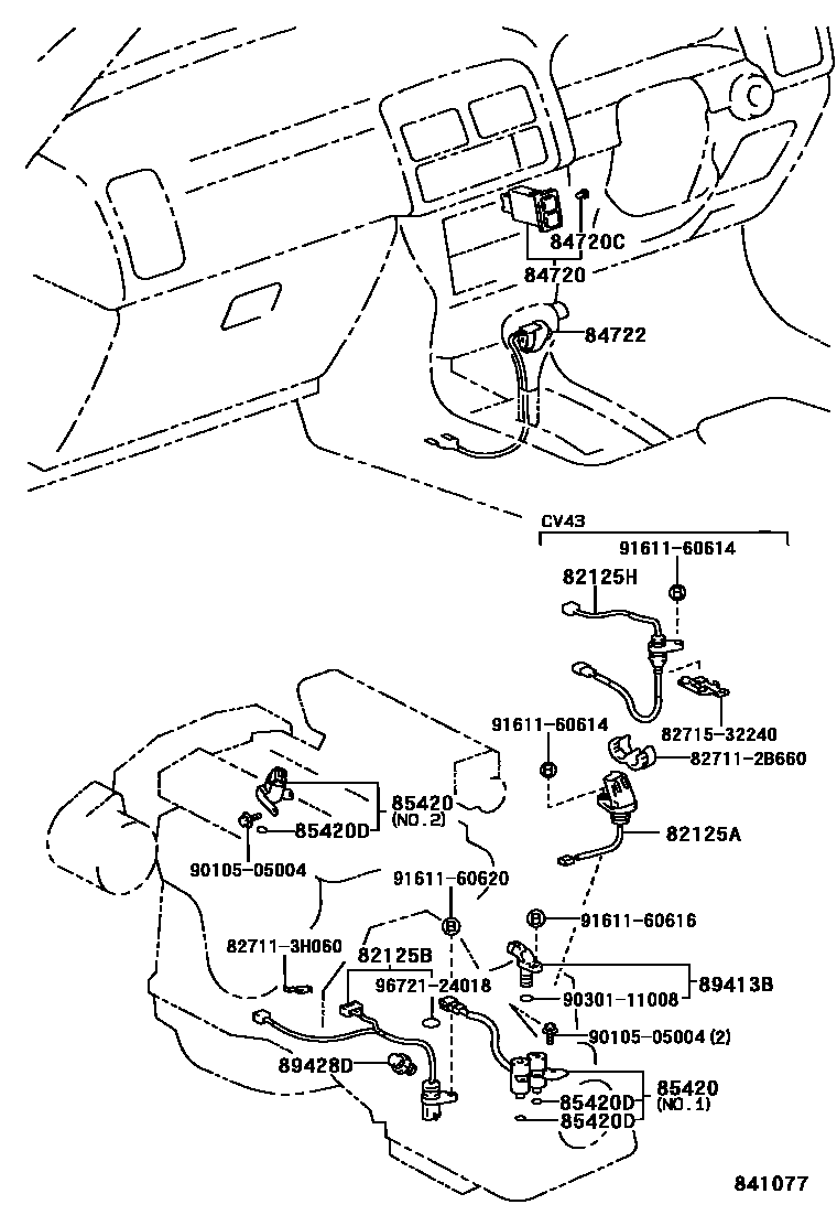 Toyota CAMRY 超速档和电子控制变速器 EPC diagram — 841077