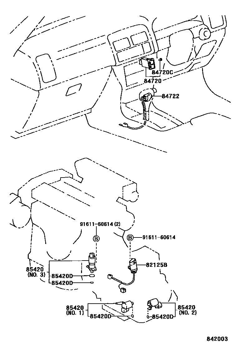 Toyota CAMRY 超速档和电子控制变速器 EPC diagram — 842003
